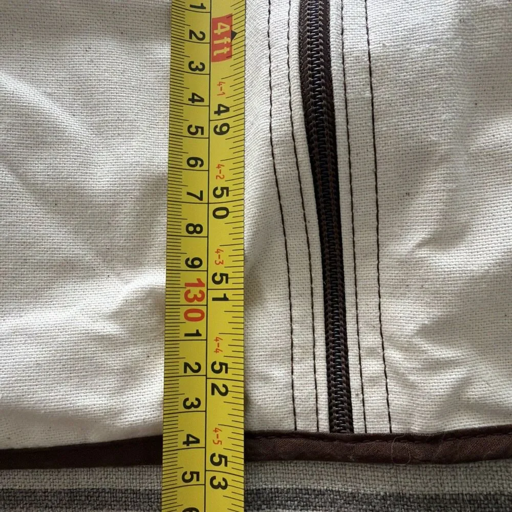 Hermes Paris Garment Bag 52” Long Canvas Suit Dress Cover Beige Brown Vintage